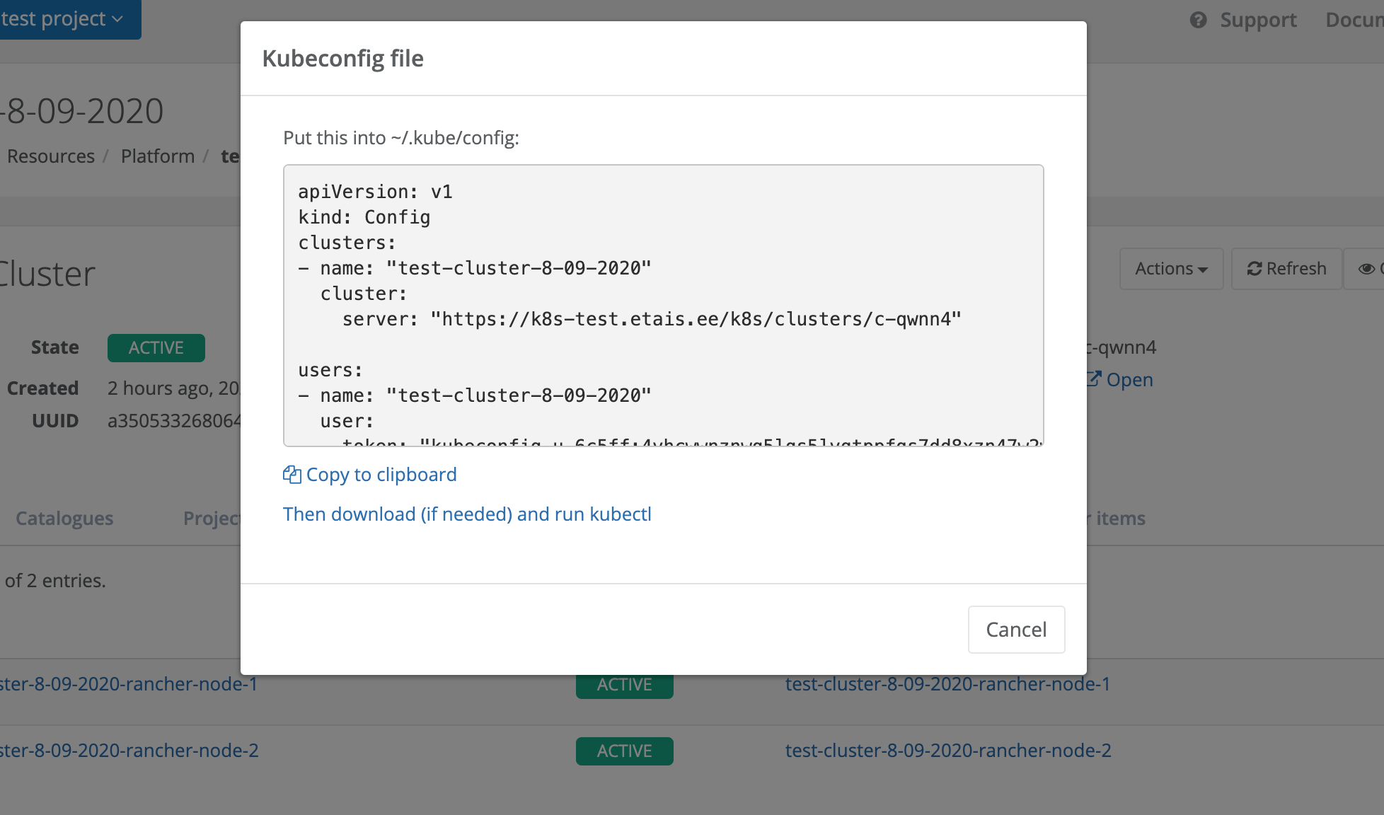 Kubeconfig