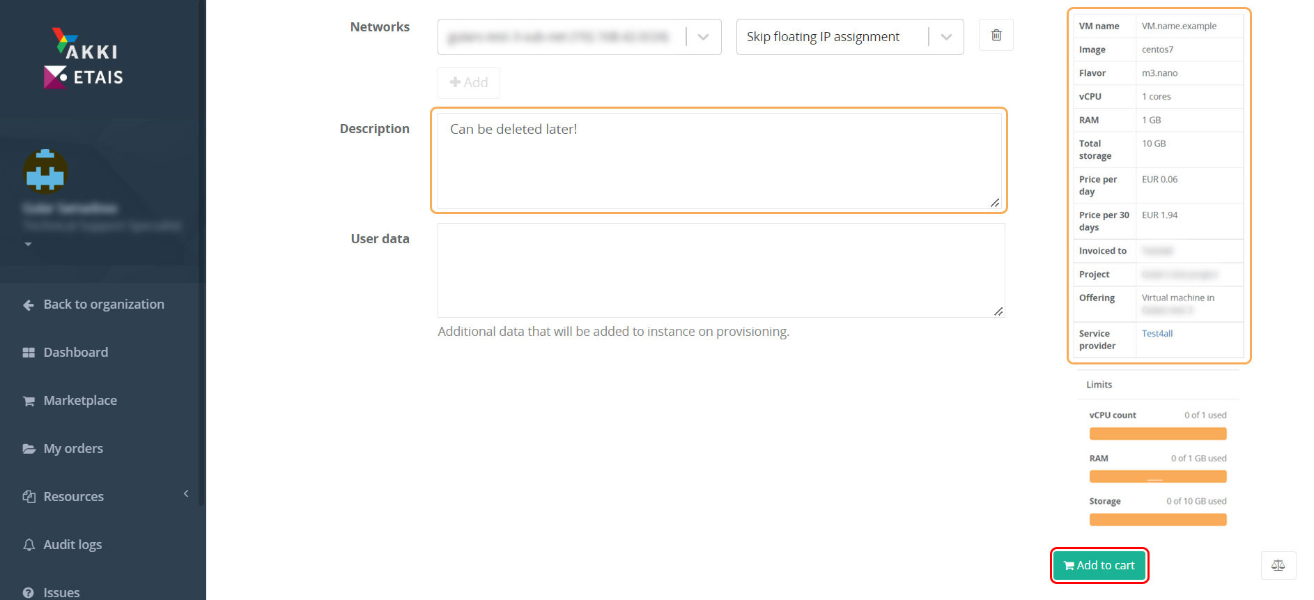 Adding a VM - step 10