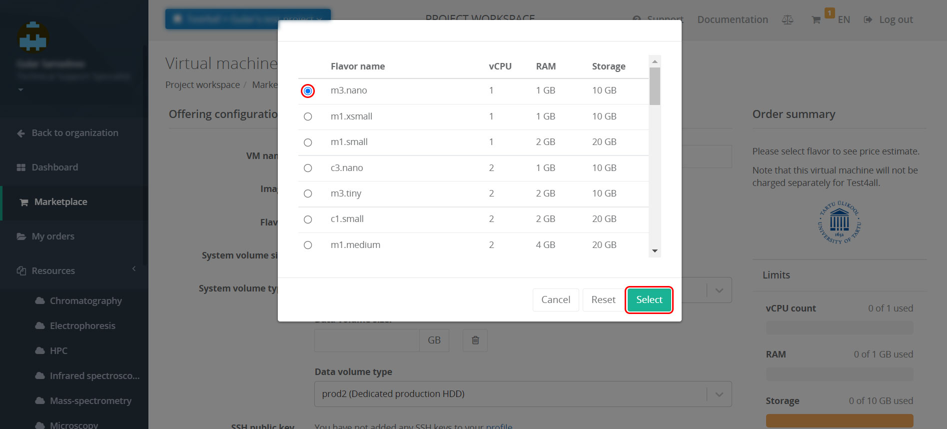 Adding a VM - step 4