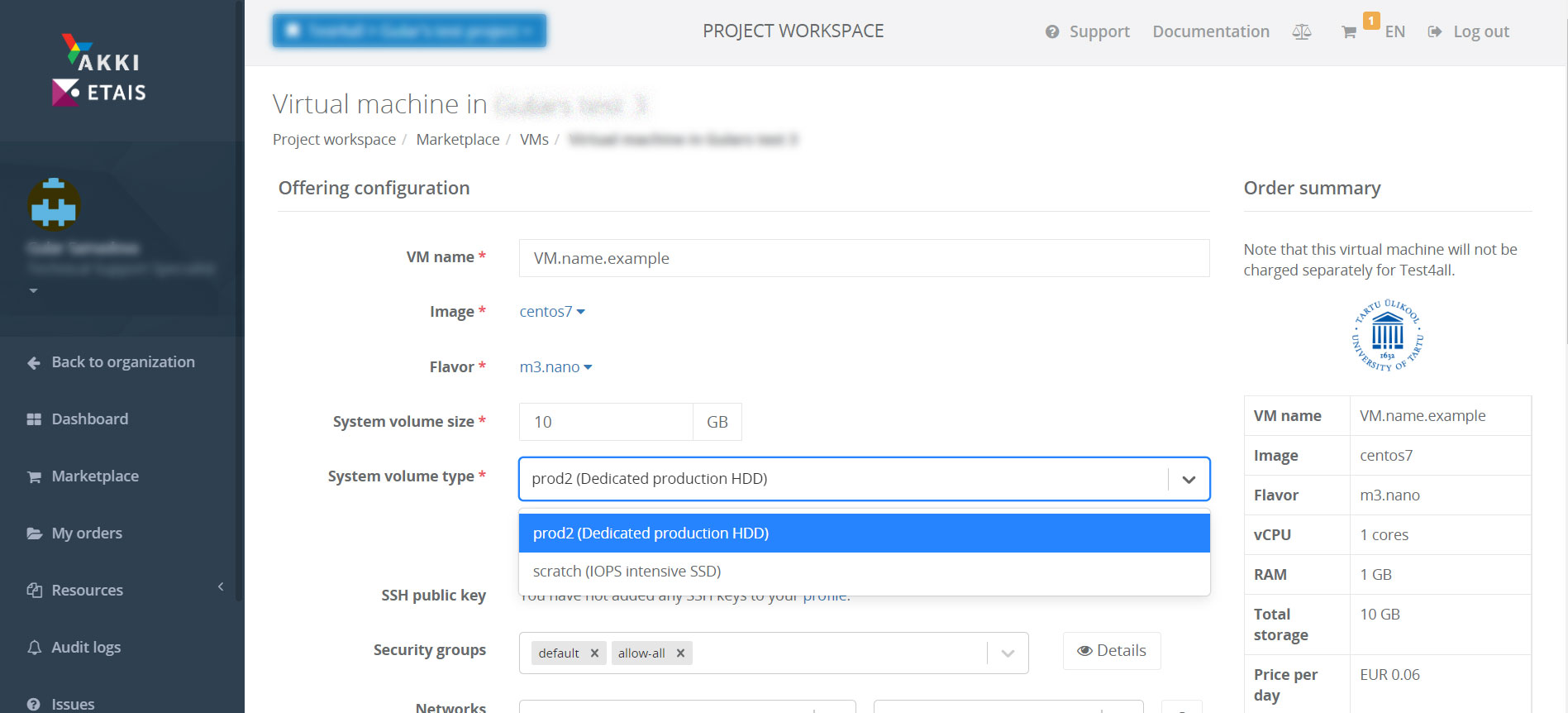 Adding a VM - step 7