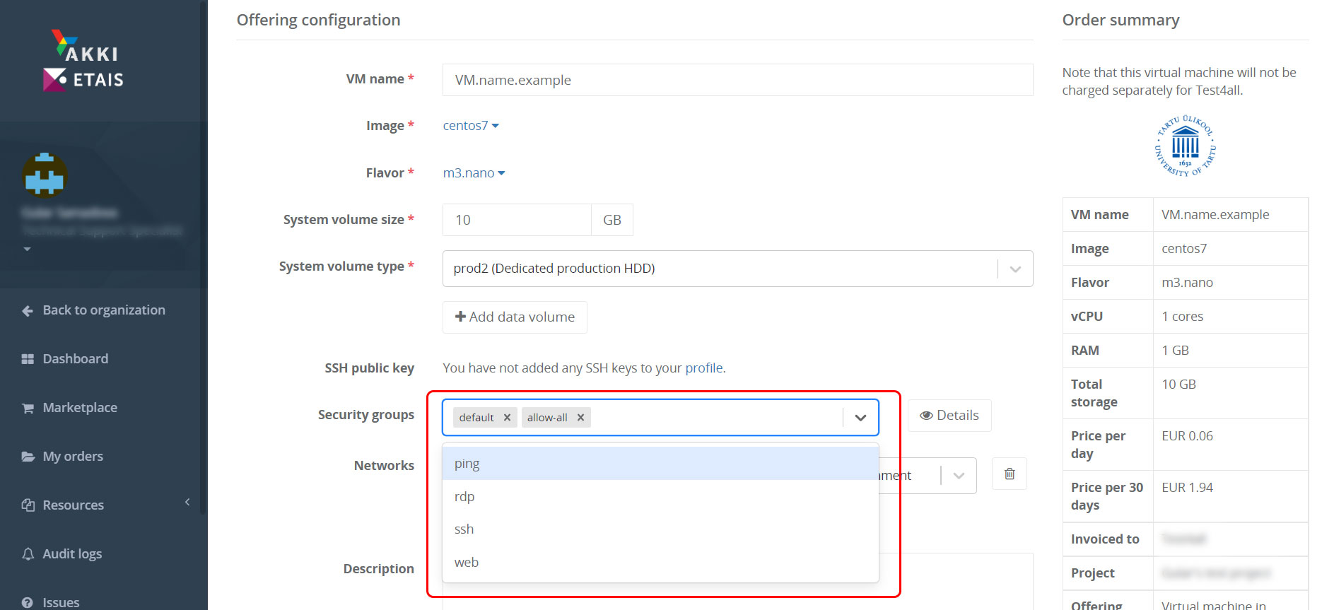 Adding a VM - step 8