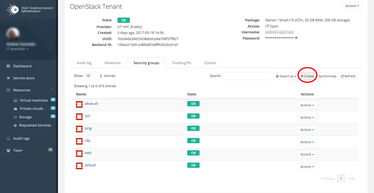 Creating SecGroup - step 3